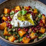 Ensalada de Calabaza Asada con Burrata, Granada y Pistachos con Aceite de Albahaca: Un Festín de Otoño y Primavera 4 Ensalada de Calabaza Asada con Burrata, Granada y Pistachos con Aceite de Albahaca