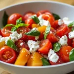 Ensalada de sandía, tomate cherry y queso de cabra con albahaca: Un deleite irresistible para tus sentidos 4 Ensalada de sandía, tomate cherry y queso de cabra con albahaca