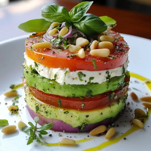 Timbal de Aguacate, Tomate y Queso Fresco: ¡Un Festival de Frescura Mediterránea en tu Mesa!