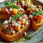 Torrija Salada de Melón, Queso Fresco y Miel 4 Torrija Salada de Melón, Queso Fresco y Miel