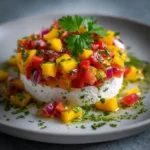 Tartar de Mango y Tomate sobre Cama de Queso Fresco : | ¡Un Entrante Vibrante y Fácil! 4 Tartar de Mango y Tomate sobre Cama de Queso Fresco