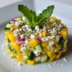 Tartar de Mango, Pepino y Feta con Vinagreta de Limón: Una Explosión de Sabor Tropical 4 Tartar de Mango, Pepino y Feta con Vinagreta de Limón: Una Explosión de Sabor Tropical