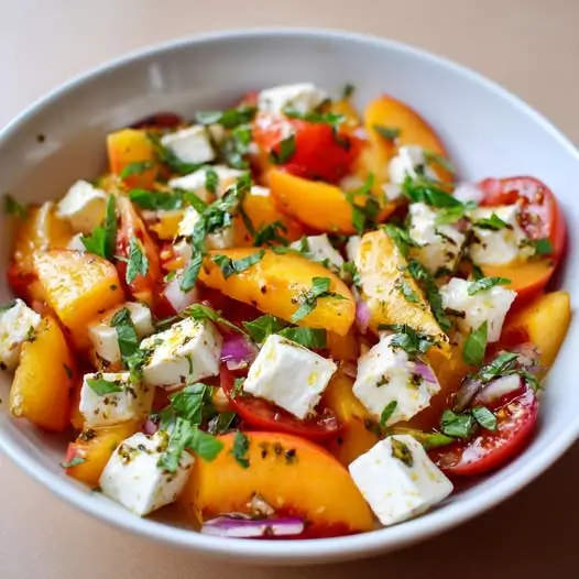 Ensalada de Melocotón, Tomate y Queso Fresco: La Celebración de los Sabores del Verano