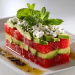 Terrina Tricolor de Sandía, Aguacate y Queso Fresco con Menta Fresca : Colores del Sur 5 Terrina Tricolor de Sandía, Aguacate y Queso Fresco con Menta Fresca