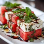 Ensalada de Sandía, Queso Feta y Menta con Reducción de Balsámico: La Estrella del Verano 5 Ensalada de Sandía, Queso Feta y Menta con Reducción de Balsámico
