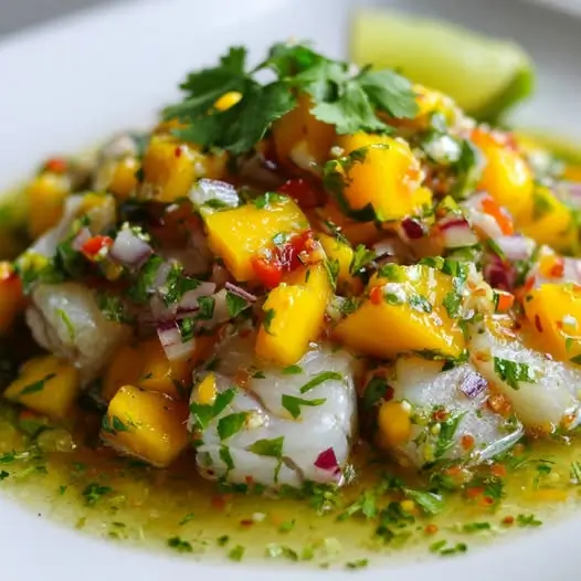 Ceviche de Corvina con Mango