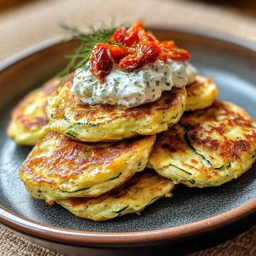 Blinis de Calabacín, Feta y Tomates Confitados: Un Bocado de Verano Elegante