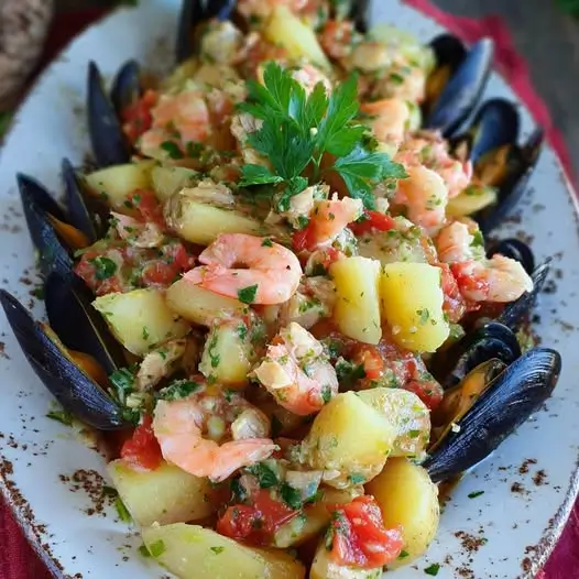 Ensalada de Patatas, Mejillones y Gambas: El Sabor del Verano en un Plato