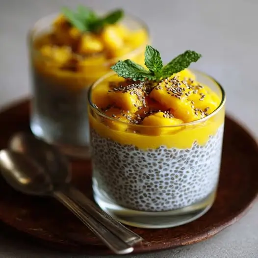 Pudín de Chía de Coco y Mango: Tu Pasaporte a un Desayuno Tropical