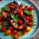 Pulpo a la Parrilla con Tomates Cherry y Albahaca: El Sabor del Verano en tu Plato 5 Pulpo a la Parrilla con Tomates Cherry y Albahaca