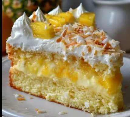 Pastel de Ensueño de Piña y Coco: Un Postre Tropical y Delicioso