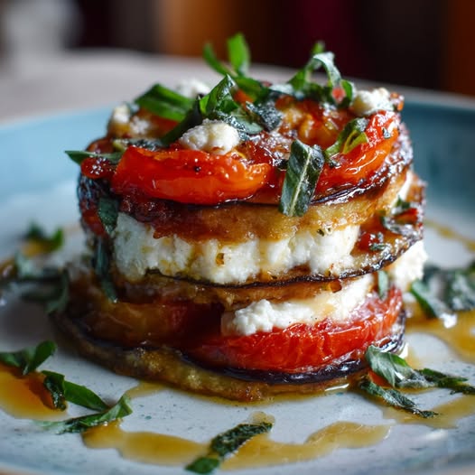 Milhojas de Berenjena y Queso de Cabra: El Sabor del Verano en un Bocado