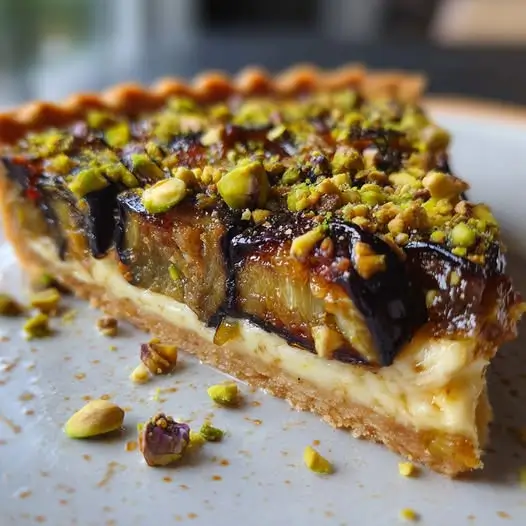 Tarta de Berenjena Asada y Pistachos Crujientes: El Entrante Sin Horno que Cautiva