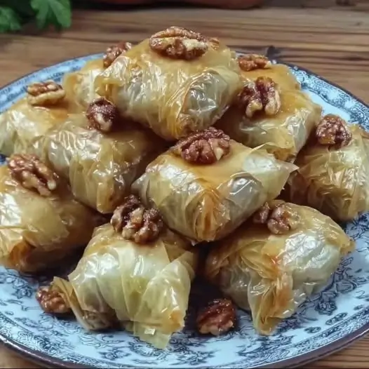 Saquitos de Pasta Filo Rellenos de Almendra, Nuez y Miel: Delicias del Oriente