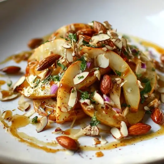 Ensalada de Manzana Asada y Almendras con Miel: Tibia, Crujiente y Dulcemente Otoñal