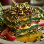 Milhojas de Espinacas y Pistachos con Vinaigrette Cítrica: Capas Ligeras y Llenas de Sabor 5 Milhojas de Espinacas y Pistachos con Vinaigrette Cítrica