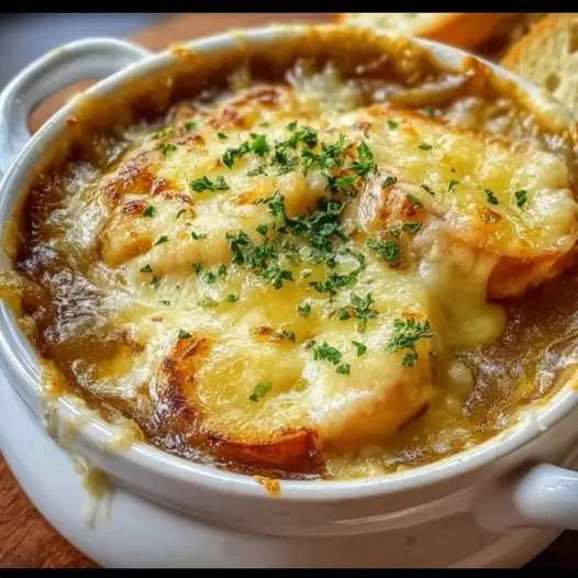 Sopa de Cebolla Francesa : El Clásico Cubierto de Queso Dorado