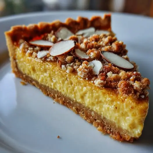 Tarta de Batata y Coco con Crujiente de Almendra y Limón: Cremosa, Crujiente y con Toque Tropical