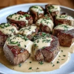 Trocitos de Carne en Salsa de Mantequilla con Parmesano