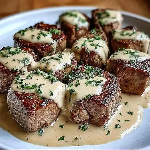 Trocitos de Carne en Salsa de Mantequilla con Parmesano: Un Deleite Irresistible