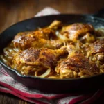 Pollo a la Cerveza con Cebolla Dulce y Mostaza Antigua