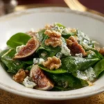 Ensalada Templada de Espinacas, Higos Secos y Queso Azul