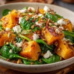 Ensalada Templada de Calabaza, Espinacas y Feta
