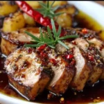 Lomo de Cerdo en Medallones con Salsa BBQ Cítrica y Picante