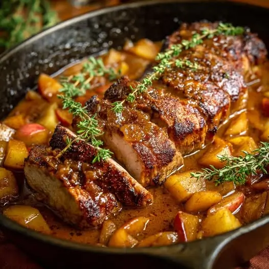 Lomo de Cerdo en Salsa de Manzana y Canela : Jugoso, Agripicante y Festivo