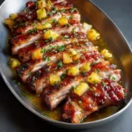 Costillar Agridulce : Cerdo Asado, Piña Caramelizada y Soja