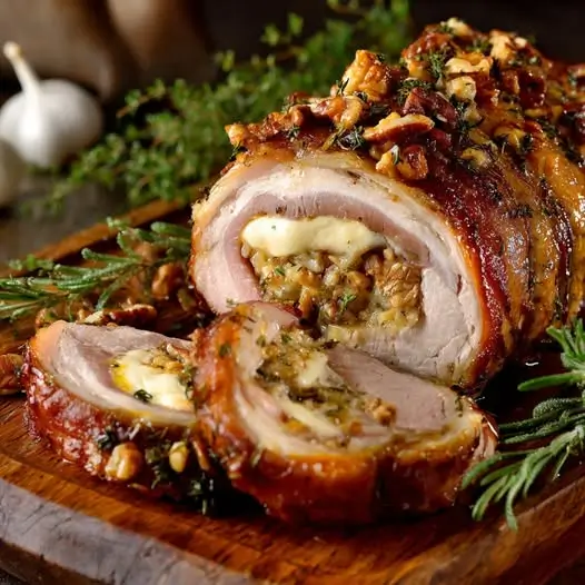 Lomo Relleno de Jamón, Queso y Frutos Secos : Jugoso, Festivo y Sabroso