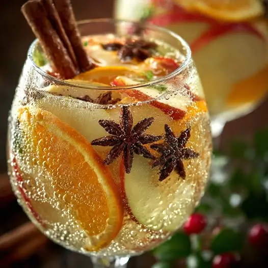 Sangría Blanca de Invierno con Manzana y Canela : Aromática, Especiada y Refrescante
