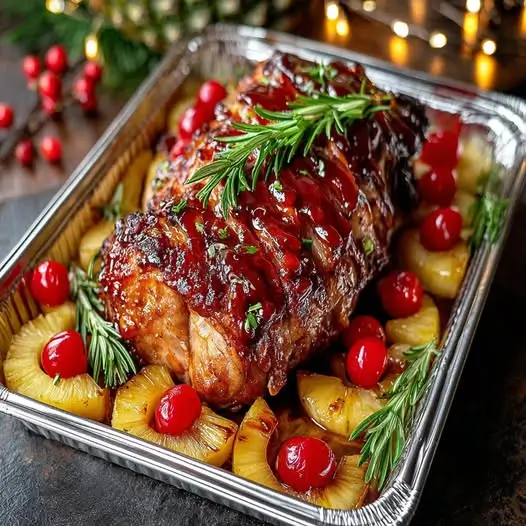 Pierna de Cerdo a la Piña y Cereza : Estilo Hawaiano-Mexicano