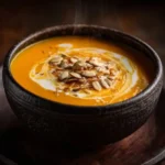 Sopa Cremosa de Calabaza y Manzana con Toque de Curry