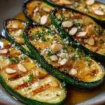 Calabacines a la Plancha con Miel, Almendras y Queso Manchego