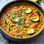 Estofado de Lentejas y Calabacín con Leche de Coco y Cilantro