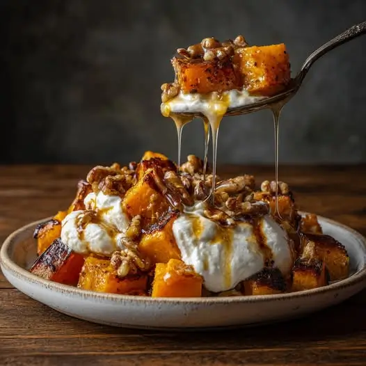 Ensalada Caliente de Calabaza, Queso de Cabra y Nueces : El Contraste Dulce-Picante